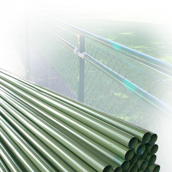 Olivgrönt stagrör / sträva för att stötta ändstolpar och hörnstolpar. 2000xØ44, 3500xØ44